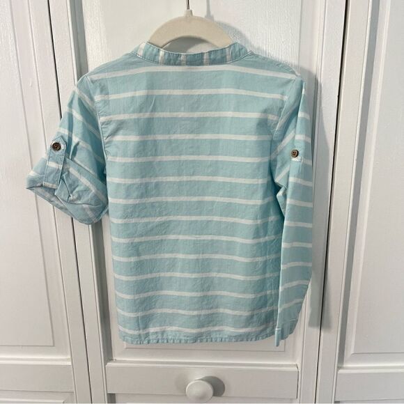 NWT Polarn O. Pyret Sweden Organic Cotton 3 Button Popover with Rolled Sleeves - Picture 3 of 14